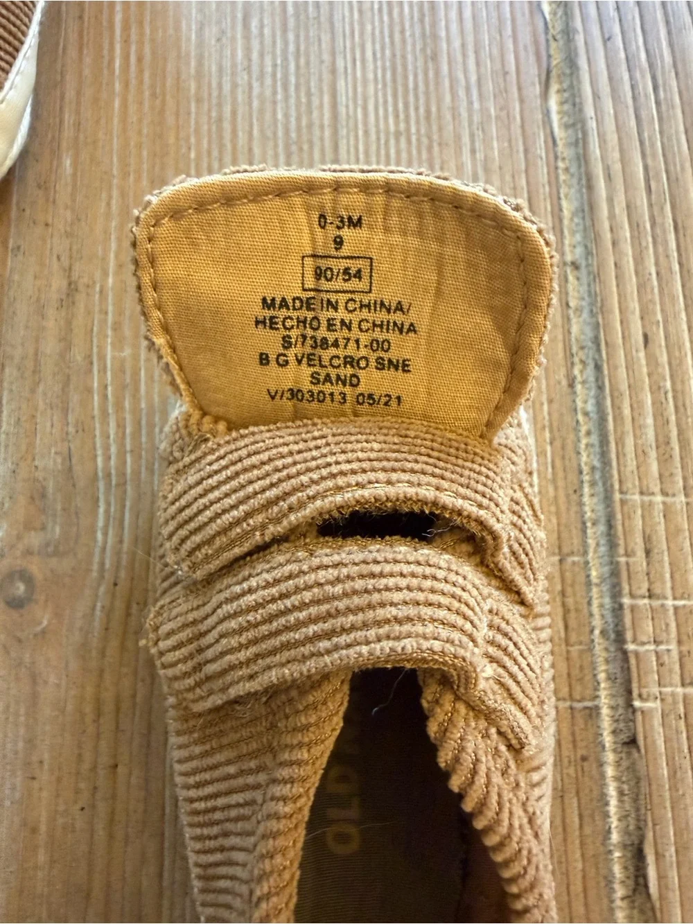 Old Navy Baby Corduroy Hook & Loop Sneakers - Brown